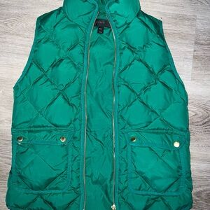 J Crews Quilted Green Women’s Vest